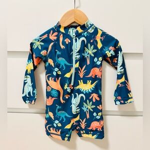 Panama Jack Navy Dinosaur Print Long-Sleeve Swimsuit - Size: 18mo. - NWOT!